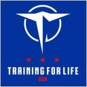 Training for Life logo on blue background.